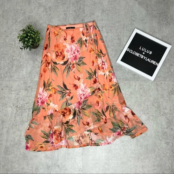 Lulus Maxi Tie Up Floral Skirt - Picture 1 of 8